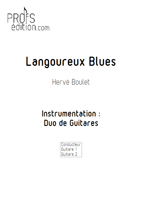 Langoureux Blues - Duo de Guitares - BOULET H. - page de garde