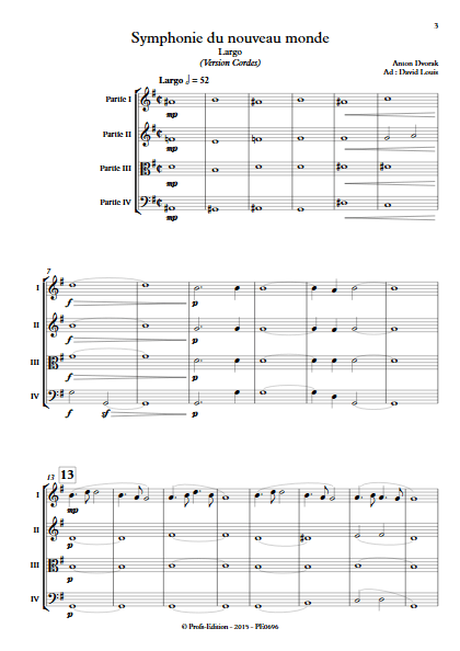 Largo Symphonie du Nouveau Monde - Ensemble Variable - DVORAK A. - app.scorescoreTitle