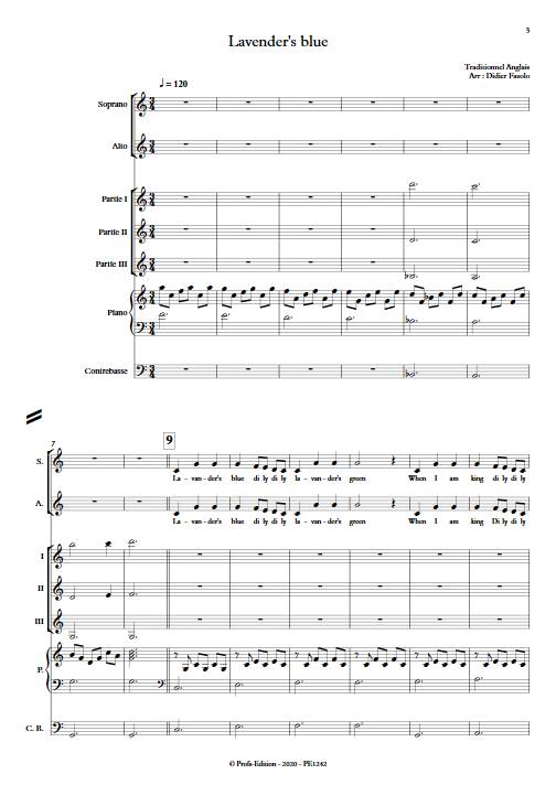 Lavender's blue - Ensemble Variable - TRADITIONNEL ANGLAIS - Partition