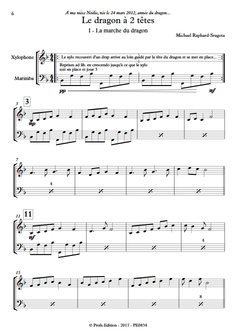 Le dragon a deux têtes - Duo de Percussionnistes - RAPHARD-SRAGOTA M. - app.scorescoreTitle