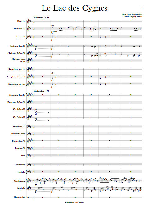 Le Lac des Cygnes - Orchestre d'Harmonie - TCHAÏKOVSKI P. I. - Partition