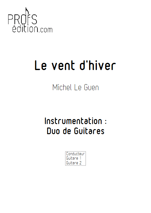 Le vent d'hiver - Duo de Guitares - LE GUEN M. - page de garde