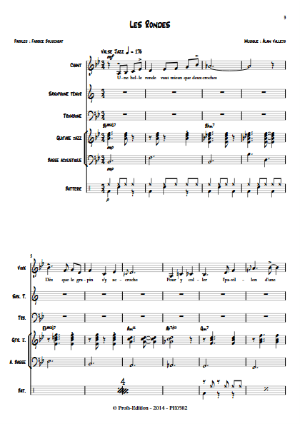 Les Rondes - Sextet Jazz - VALLEJO A. - Partition