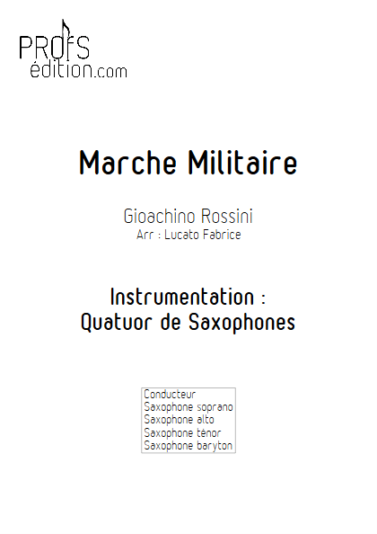 Marche militaire - Quatuor de Saxophones - ROSSINI G. - page de garde