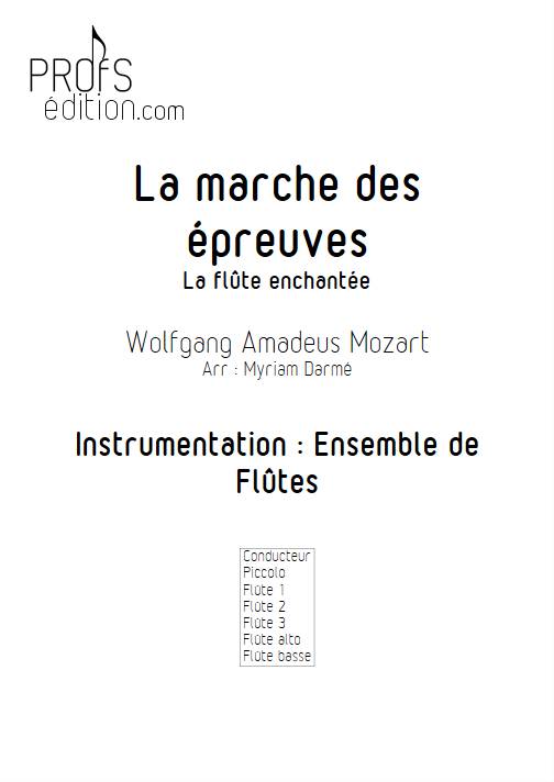 Marche des épreuves - Ensemble de Flûtes - MOZART W.A. - page de garde