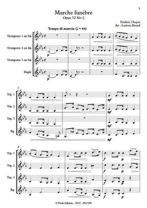 Marche funèbre Op. 72 - Quatuor de cuivre - CHOPIN F. - Partition