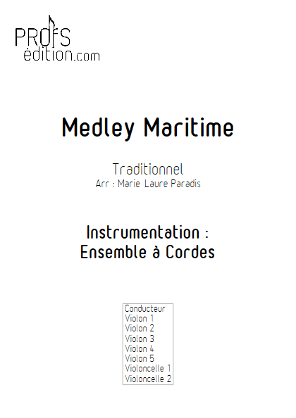 Medley Maritime - Ensemble à Cordes - TRADITIONNEL - page de garde