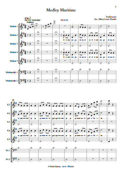 Medley Maritime - Ensemble à Cordes - TRADITIONNEL - Partition
