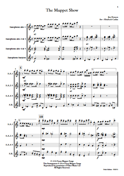 The Muppet Show - Ensemble de Saxophones - HENSON J. - Partition