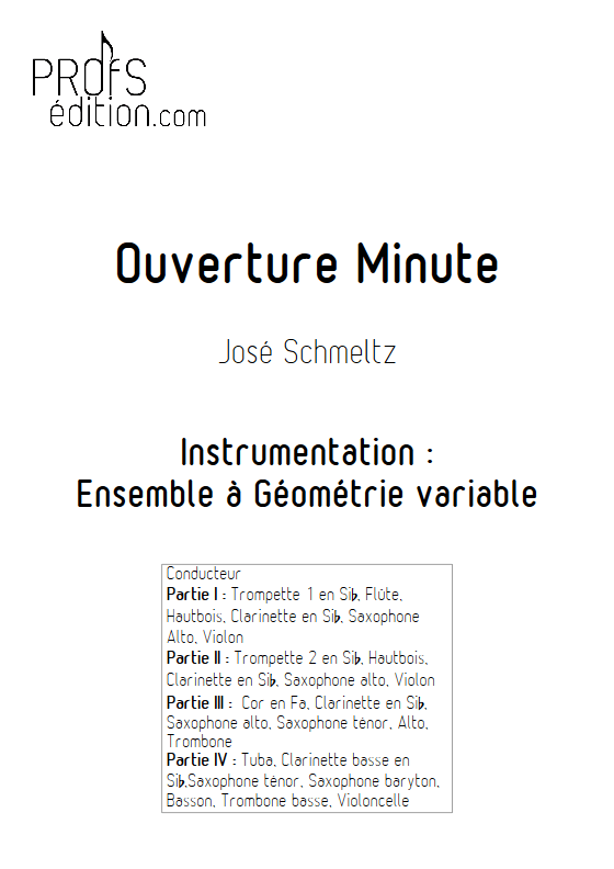 Ouverture Minute - Ensemble à Géométrie Variable - SCHMELTZ J. - page de garde