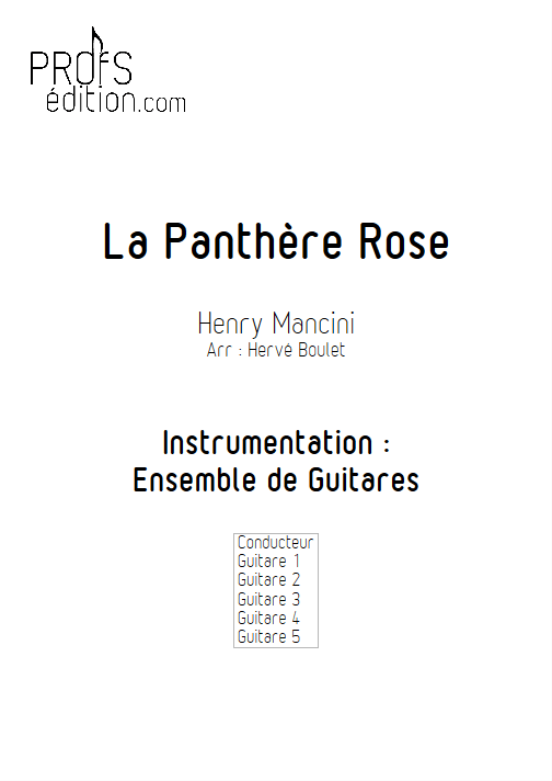 La Panthère Rose - Ensemble de Guitares - MANCINI H. - page de garde