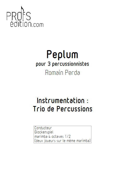 Peplum - Trio Percussions - PERDA R. - page de garde