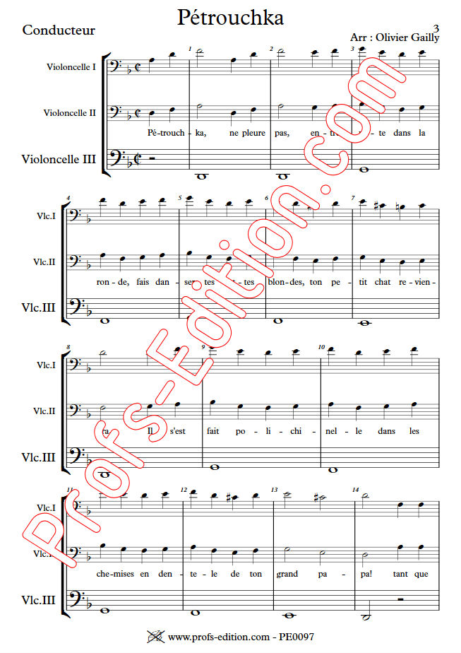 Petrouchka - Trio Violoncelles - TRADITIONNEL - app.scorescoreTitle