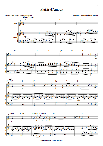 Plaisir d'Amour - Piano & Voix - MARTINI J-P-E - app.scorescoreTitle