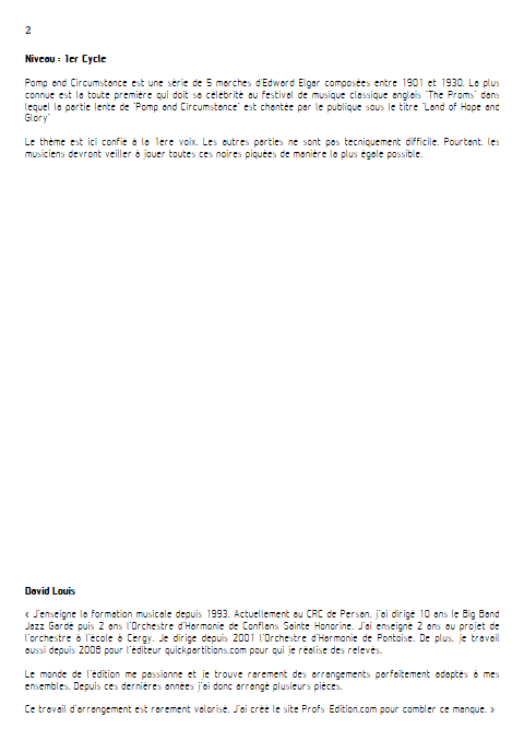 Pomp and Circumstance - Land of hope and glory - Ensemble à Géométrie Variable - ELGAR E. - Fiche Pédagogique