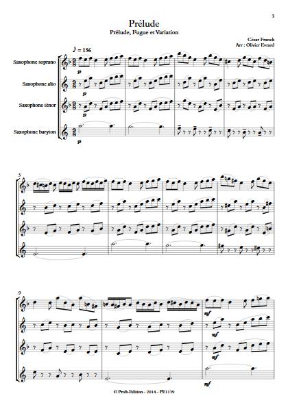 Prelude - Quatuor de Saxophones - FRANCK C. - app.scorescoreTitle