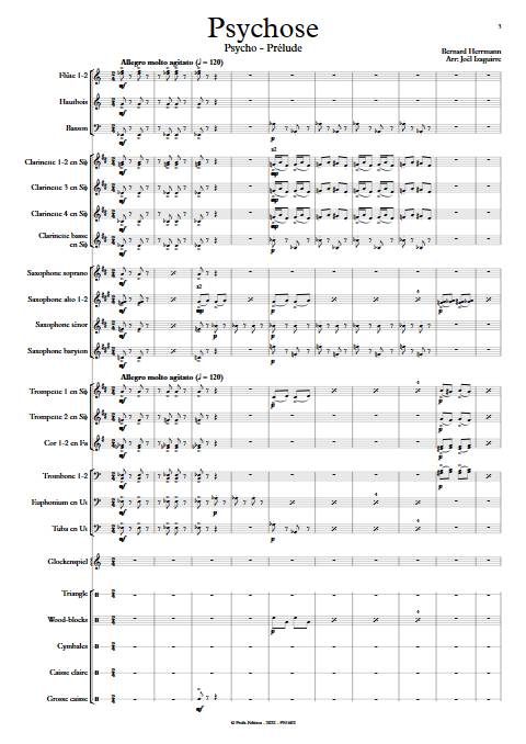 Psychose - Orchestre d'Harmonie - HERRMANN B. - Partition