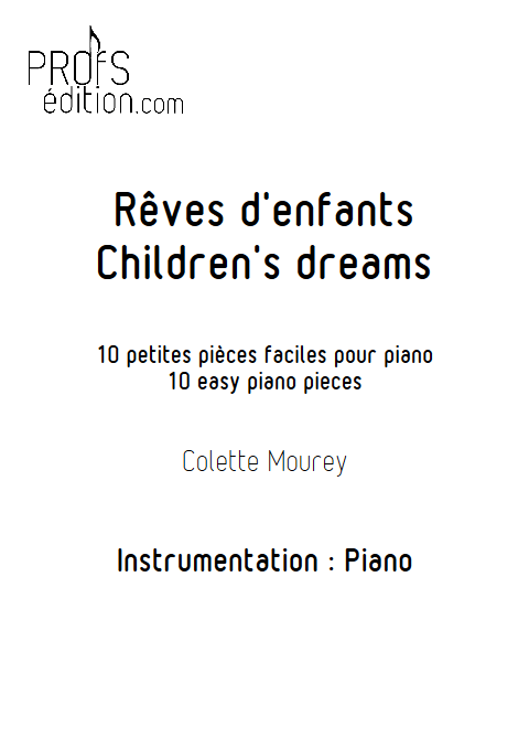 Rêves d'enfants - Piano - MOUREY C. - page de garde