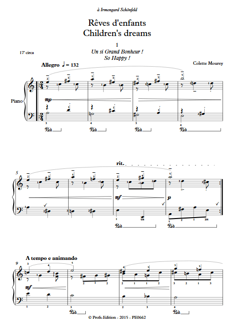 Rêves d'enfants - Piano - MOUREY C. - Partition