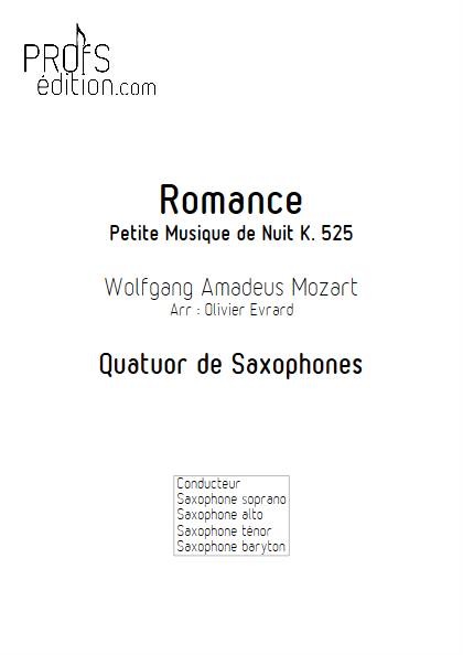 Romance - Quatuor de Saxophones - MOZART W. A. - page de garde