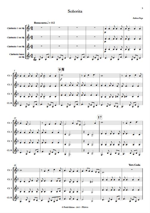 Señorita - Quatuor de Clarinettes - VEYS A. - app.scorescoreTitle