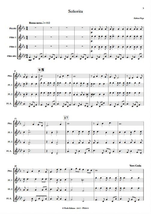 Señorita - Quatuor de Flûtes - VEYS A. - app.scorescoreTitle