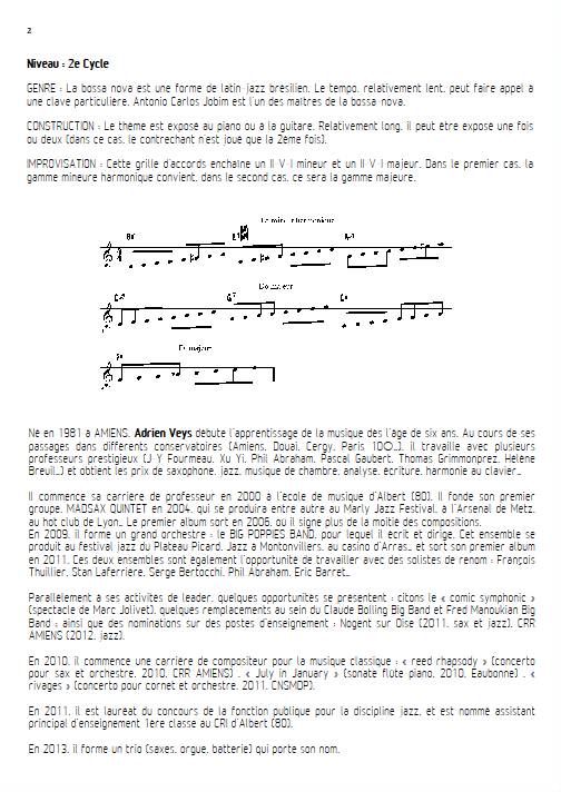 Señorita - Quatuor de Saxophones - VEYS A. - Fiche Pédagogique