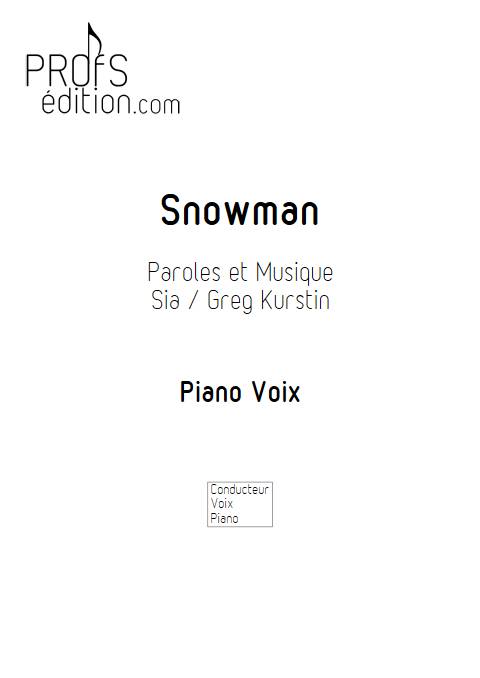 Snowman - Piano voix - SIA - page de garde