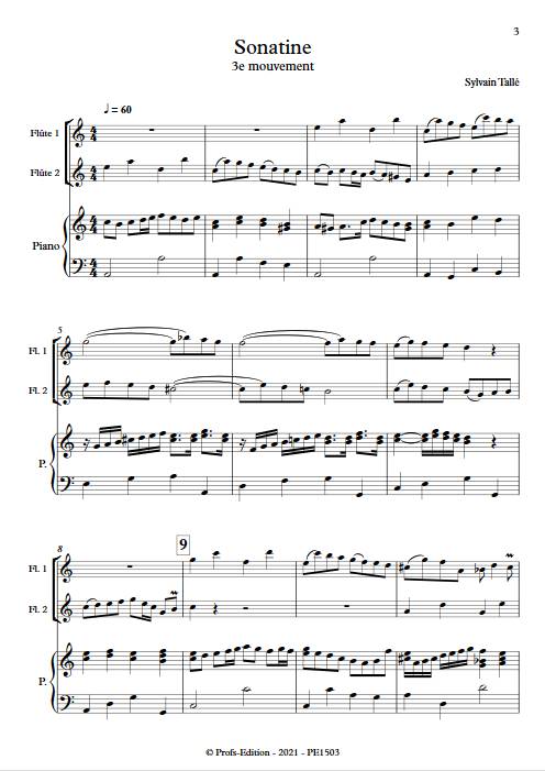 Sonatine - 3e mvt - Trio Flûtes Piano - TALLE S. - Partition