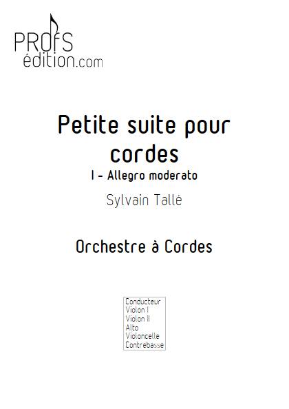 Petite suite pour cordes - 1er mvt - Orchestre à cordes - TALLE S. - page de garde