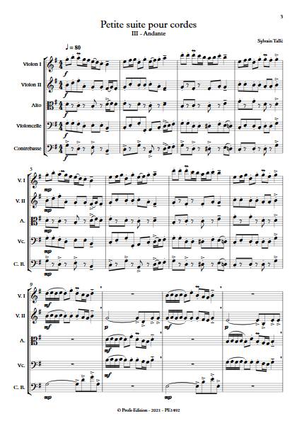 Petite suite pour cordes - 3er mvt - Orchestre à cordes - TALLE S. - app.scorescoreTitle