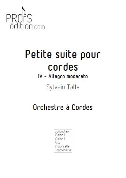 Petite suite pour cordes - 4e mvt - Orchestre à cordes - TALLE S. - page de garde