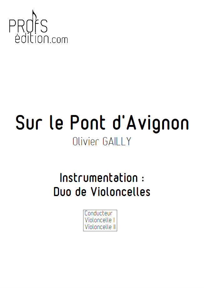 Sur le Pont d'Avignon - Duo Violoncelles - TRADITIONNEL - page de garde