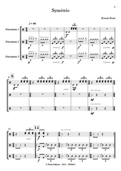 Symétrio - Trio de Percussions - PERDA R. - Partition