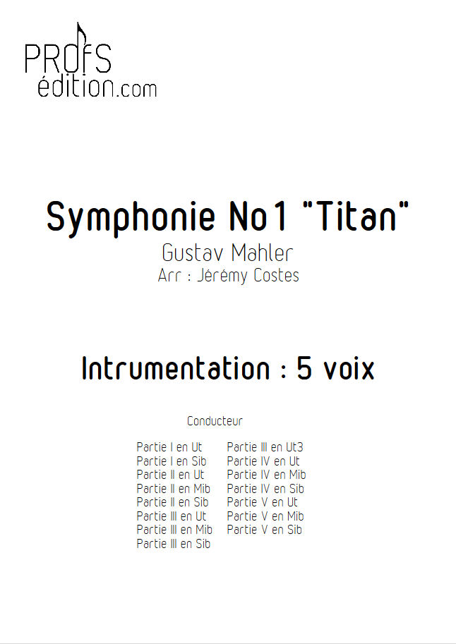 Symphonie n°1 le Titan - Ensemble Géométrie Variable - MAHLER G. - page de garde