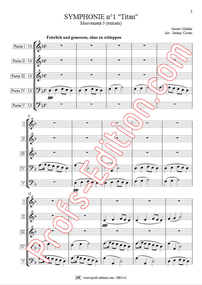 Symphonie n°1 le Titan - Ensemble Géométrie Variable - MAHLER G. - Partition