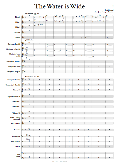 The Water is Wide - Orchestre d'Harmonie - TRADITIONNEL IRLANDAIS - app.scorescoreTitle