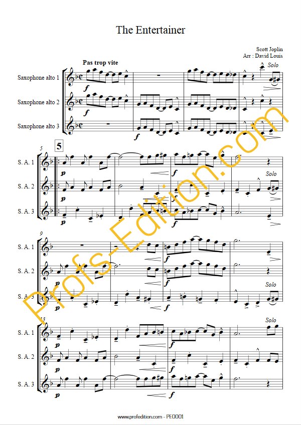 The Entertainer - Trio de Sax - JOPLIN S. - app.scorescoreTitle