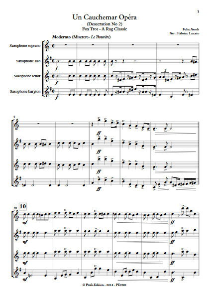 Un Cauchemar Opéra - Quatuor de Saxophones - ARNDT F. - Partition