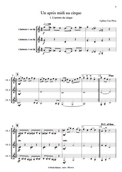 Un après midi au cirque - Ensemble de Clarinettes - CURT PITOU L. - Partition