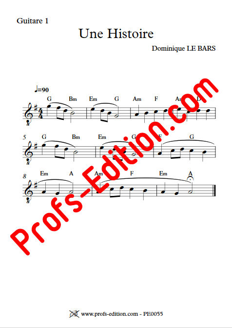 Une Histoire - Trios Guitare - LE BARS D. - Partition