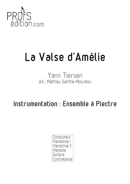 La Valse d'Amélie Poulain - Ensemble Plectres - TIERSEN Y. - page de garde