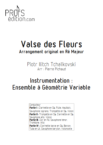 Valse des Fleurs - Ensemble à Géométrie Variable - TCHAIKOVSKY P. I. - page de garde