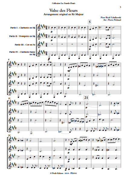 Valse des Fleurs - Ensemble à Géométrie Variable - TCHAIKOVSKY P. I. - Partition