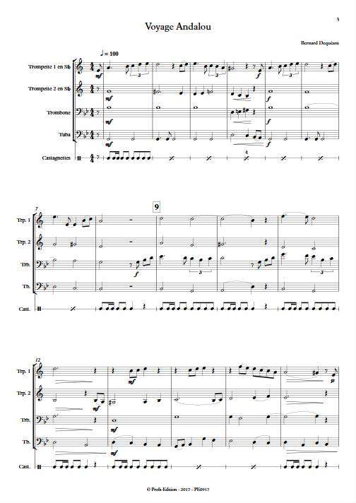 Voyage Andalou - Quatuor de Cuivres - DEQUEANT B. - Partition