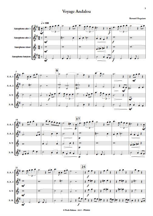 Voyage Andalou - Quatuor de Saxophones - DEQUEANT B. - Partition