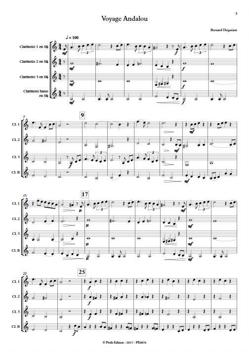 Voyage Andalou - Quatuor de Clarinettes - DEQUEANT B. - Partition