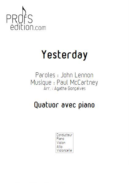 Yesterday - Quatuor avec piano - McCARTNEY P. - page de garde